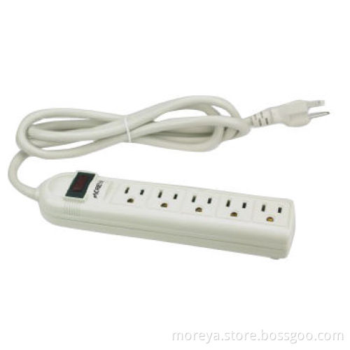 American Power Strip with 5 Socket Outlets, Extension Cord, Overload Protection